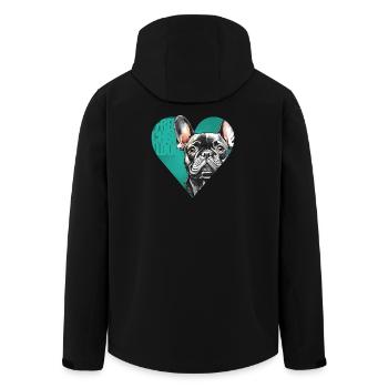 Portrait de bouledogue français - Veste softshell homme en polyester recyclé Stanley/Stella - noir - Dos - AI Model Male 185 light (185cm)