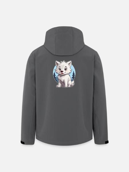 Niedlicher Wolf oder Hund Husky - Recycelte Männer Softshell-Jacke von Stanley/Stella - Schwarz