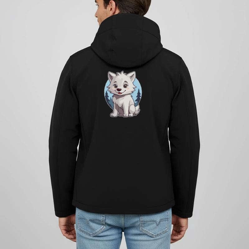 Niedlicher Wolf oder Hund Husky Recycelte Männer Softshell-Jacke von Stanley/Stella