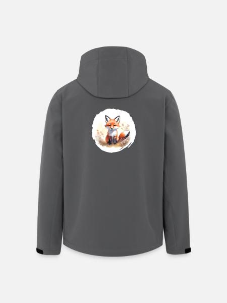 Fuchs Aquarell - Recycelte Männer Softshell-Jacke von Stanley/Stella - Schwarz