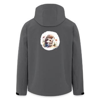 Igel Aquarell - Recycelte Männer Softshell-Jacke von Stanley/Stella - Anthrazit - Hinten - AI Model Male 185 light (185cm)