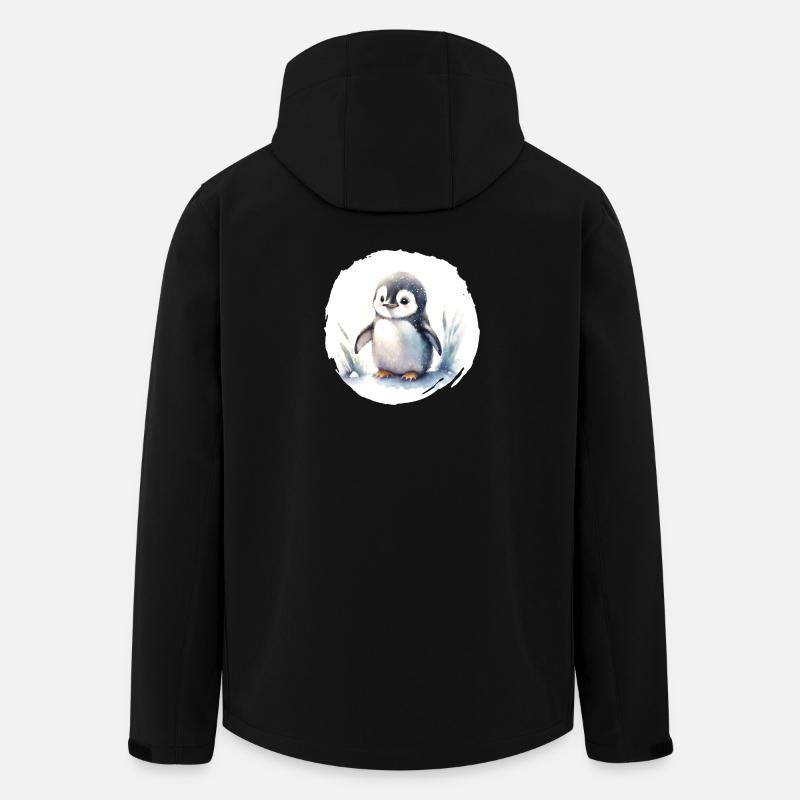 Pinguin Aquarell - Recycelte Männer Softshell-Jacke von Stanley/Stella - Schwarz