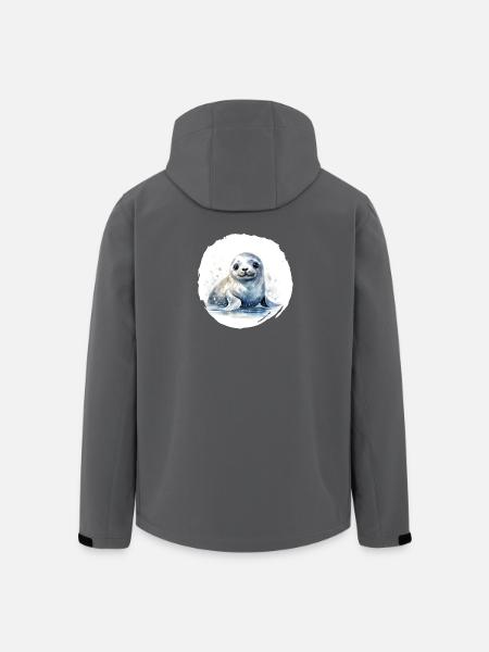 Robbe Aquarell - Recycelte Männer Softshell-Jacke von Stanley/Stella - Schwarz