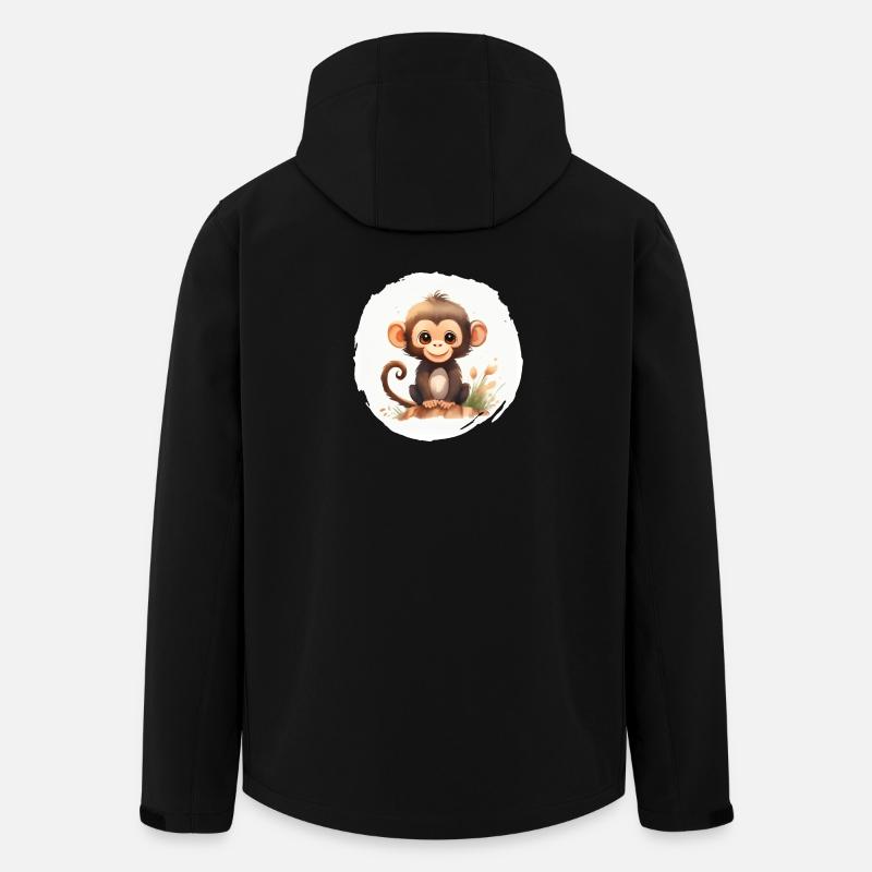 Affe Aquarell - Recycelte Männer Softshell-Jacke von Stanley/Stella - Schwarz