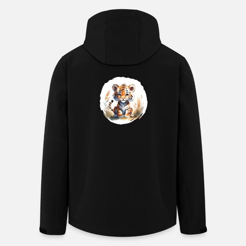 Tiger Aquarell - Recycelte Männer Softshell-Jacke von Stanley/Stella - Schwarz