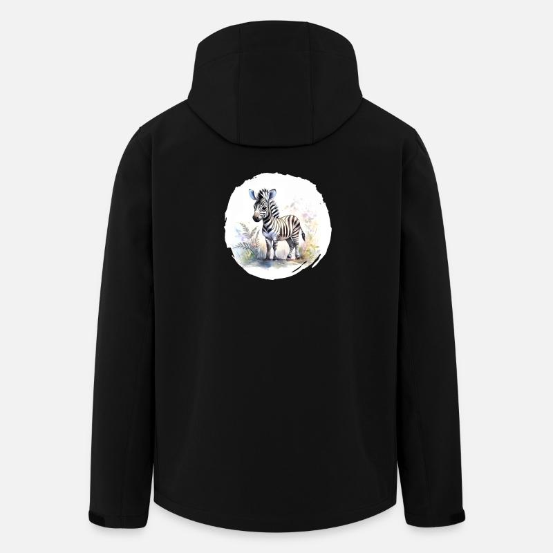 Aquarelle Zèbre - Veste softshell homme en polyester recyclé Stanley/Stella - noir