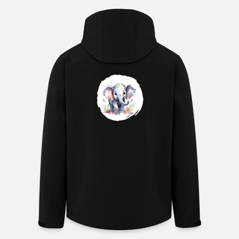 Aquarell Elefant - Recycelte Männer Softshell-Jacke von Stanley/Stella - Schwarz