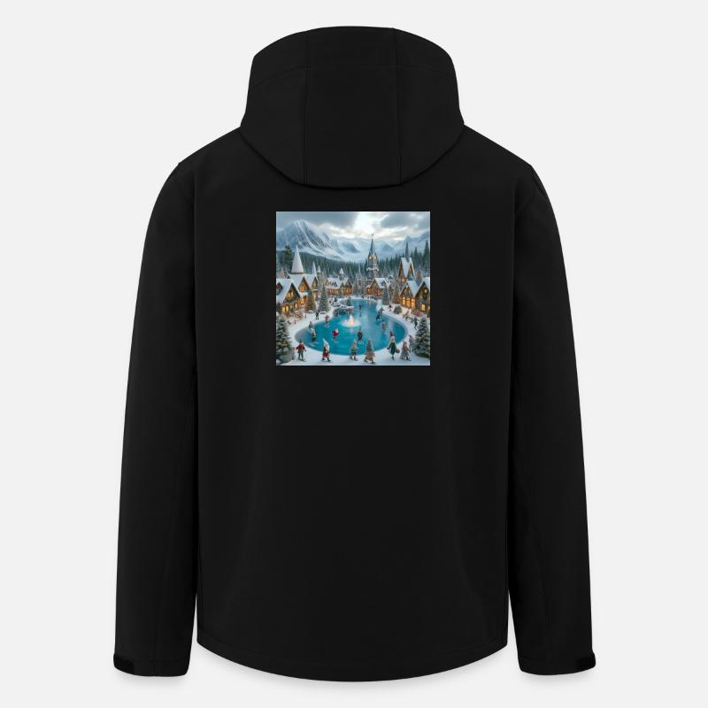 Skandinavisches Weihnachtsdorf - Recycelte Männer Softshell-Jacke von Stanley/Stella - Schwarz