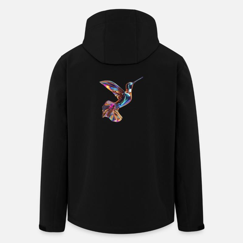 flying chromatic hummingbird - Men’s Recycled Softshell Jacket by Stanley/Stella - black