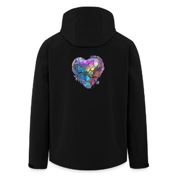 gebrochenes Herz aus Stein - Recycelte Männer Softshell-Jacke von Stanley/Stella - Schwarz - Hinten - AI Model Male 185 light (185cm)