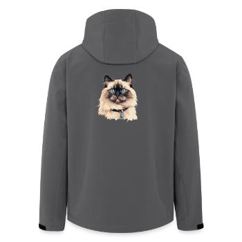 Katze Kopf Ragdoll - Recycelte Männer Softshell-Jacke von Stanley/Stella - Anthrazit - Hinten - AI Model Male 185 light (185cm)
