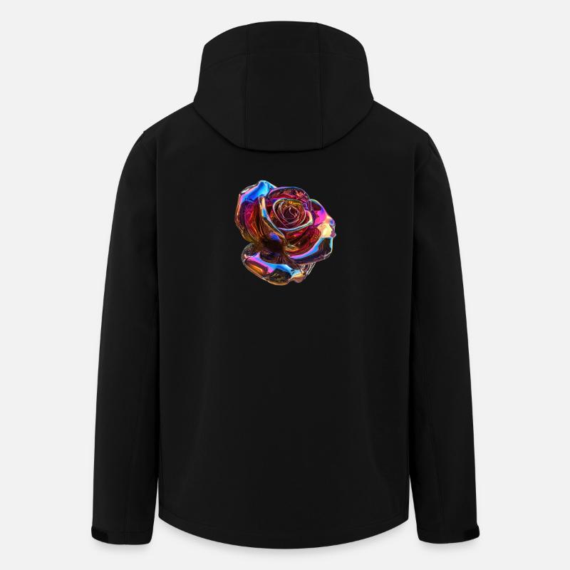 Rose arc-en-ciel irisée - Veste softshell homme en polyester recyclé Stanley/Stella - noir