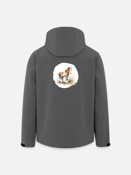 Fohlen Aquarell - Recycelte Männer Softshell-Jacke von Stanley/Stella - Schwarz