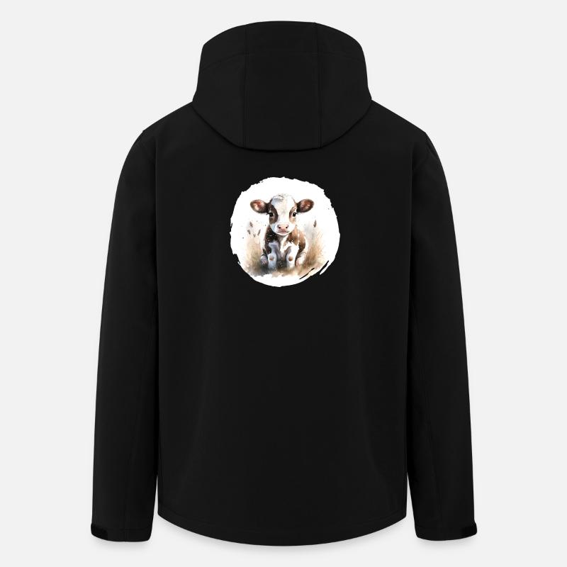 Aquarelle de veau - Veste softshell homme en polyester recyclé Stanley/Stella - noir