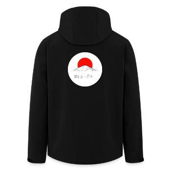 Mount Fuji on the Rising Sun - Men’s Recycled Softshell Jacket by Stanley/Stella - black - Back - AI Model Male 185 light (185cm)