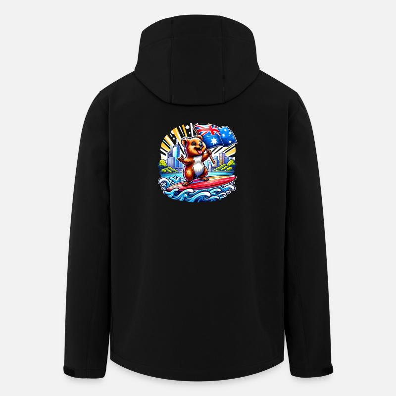 Quokka Australien Surfing Design - Recycelte Männer Softshell-Jacke von Stanley/Stella - Schwarz