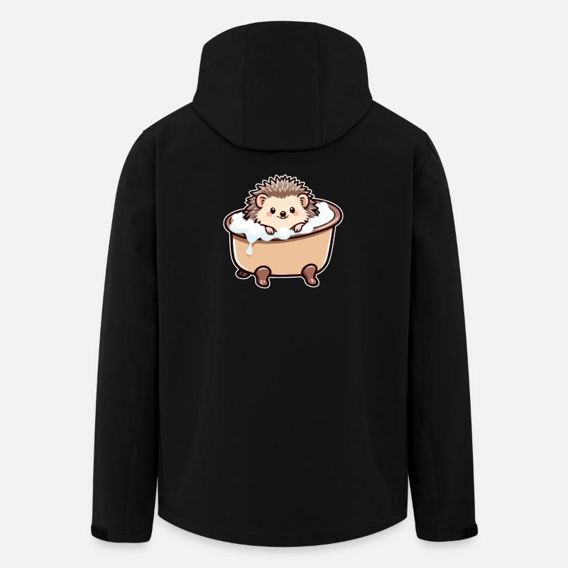 Niedlicher Igel in der Badewanne - Recycelte Männer Softshell-Jacke von Stanley/Stella - Schwarz