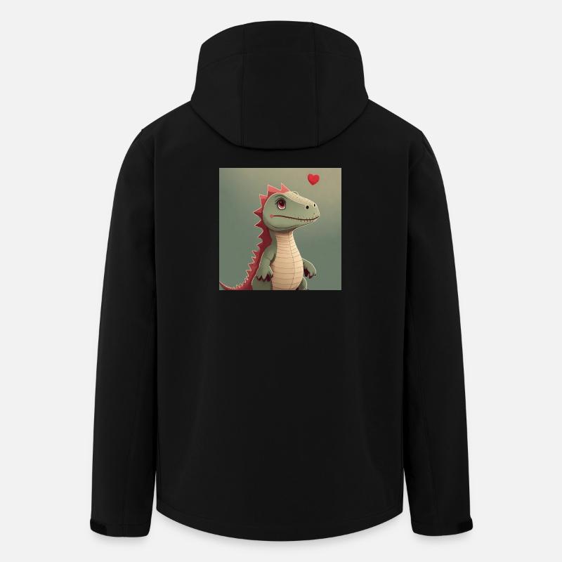 Liebes-Dino mit Herzballon - Recycelte Männer Softshell-Jacke von Stanley/Stella - Schwarz