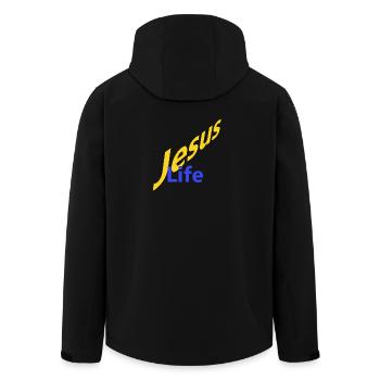 Jesus Life - Recycelte Männer Softshell-Jacke von Stanley/Stella - Schwarz - Hinten - AI Model Male 185 light (185cm)