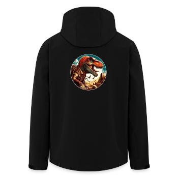 Dinosaurier - Recycelte Männer Softshell-Jacke von Stanley/Stella - Schwarz - Hinten - AI Model Male 185 light (185cm)