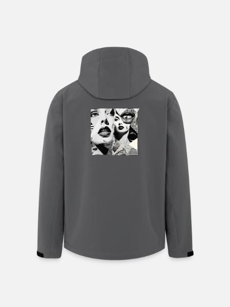 picture fragments design - Men’s Recycled Softshell Jacket by Stanley/Stella - black