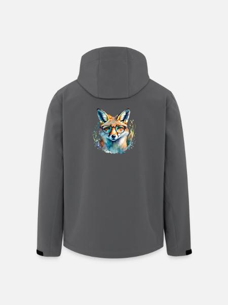 Fox with glasses - Men’s Recycled Softshell Jacket by Stanley/Stella - black