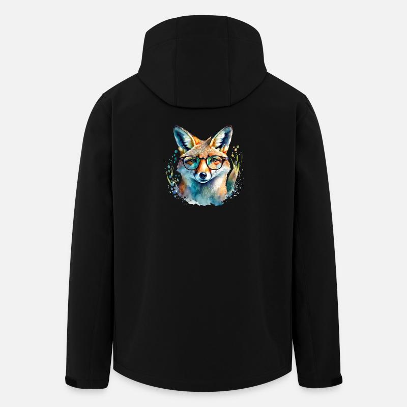 Fuchs mit Brille - Recycelte Männer Softshell-Jacke von Stanley/Stella - Schwarz