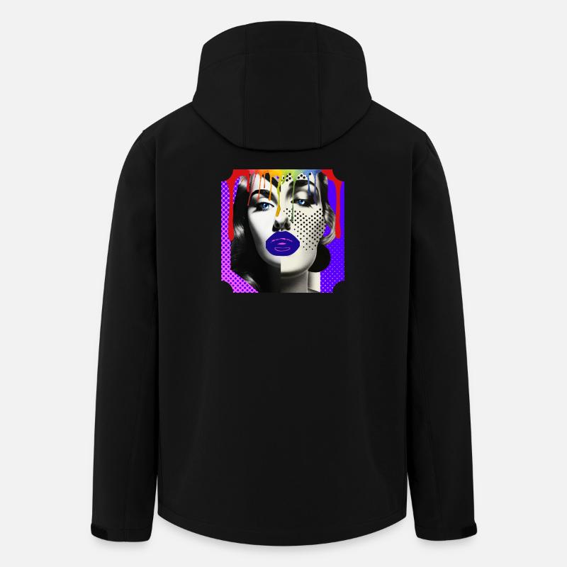 Bunte Pop-Art-Fotocollage - Recycelte Männer Softshell-Jacke von Stanley/Stella - Schwarz
