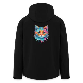 Chat mignon - Veste softshell homme en polyester recyclé Stanley/Stella - noir - Dos - AI Model Male 185 light (185cm)