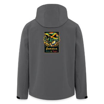 Jamaika das Zuhause des Reggae - Recycelte Männer Softshell-Jacke von Stanley/Stella - Schwarz - Hinten - AI Model Male 185 light (185cm)