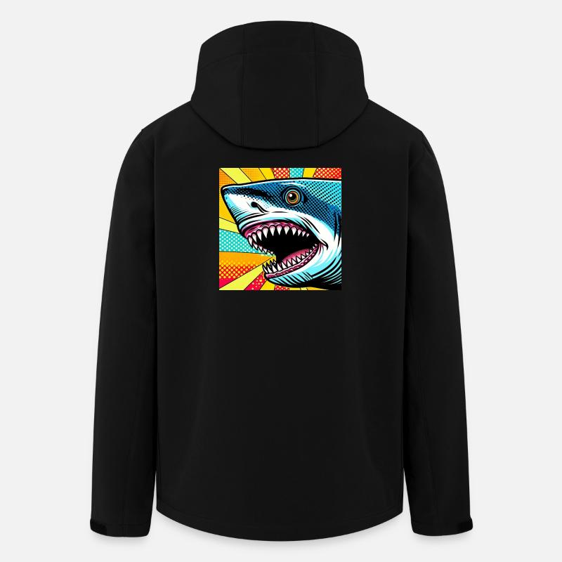 Requin Pop Art - Veste softshell homme en polyester recyclé Stanley/Stella - noir