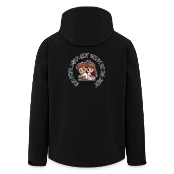 Liebespaar Kreisbotschaft Ich fühl dich - Recycelte Männer Softshell-Jacke von Stanley/Stella - Schwarz - Hinten - AI Model Male 185 light (185cm)