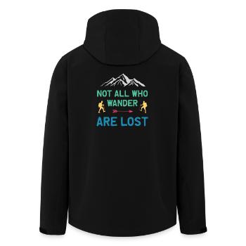Not All Who Wander All Lost - Men’s Recycled Softshell Jacket by Stanley/Stella - black - Back - AI Model Male 185 light (185cm)