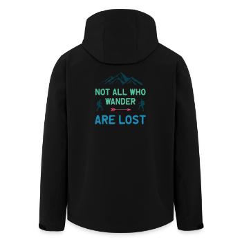 Not All Who Wander All Lost - Men’s Recycled Softshell Jacket by Stanley/Stella - black - Back - AI Model Male 185 light (185cm)