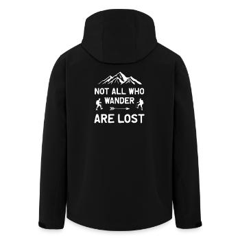Not All Who Wander All Lost - Men’s Recycled Softshell Jacket by Stanley/Stella - black - Back - AI Model Male 185 light (185cm)