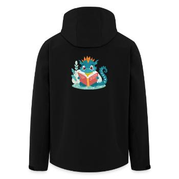 Little dragon with book - Men’s Recycled Softshell Jacket by Stanley/Stella - black - Back - AI Model Male 185 light (185cm)