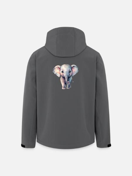 PastellElefant im Aquarellstil - Recycelte Männer Softshell-Jacke von Stanley/Stella - Schwarz
