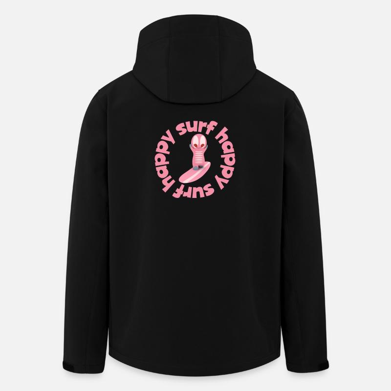 Figurine Kawaii de surf mignonne - Veste softshell homme en polyester recyclé Stanley/Stella - noir