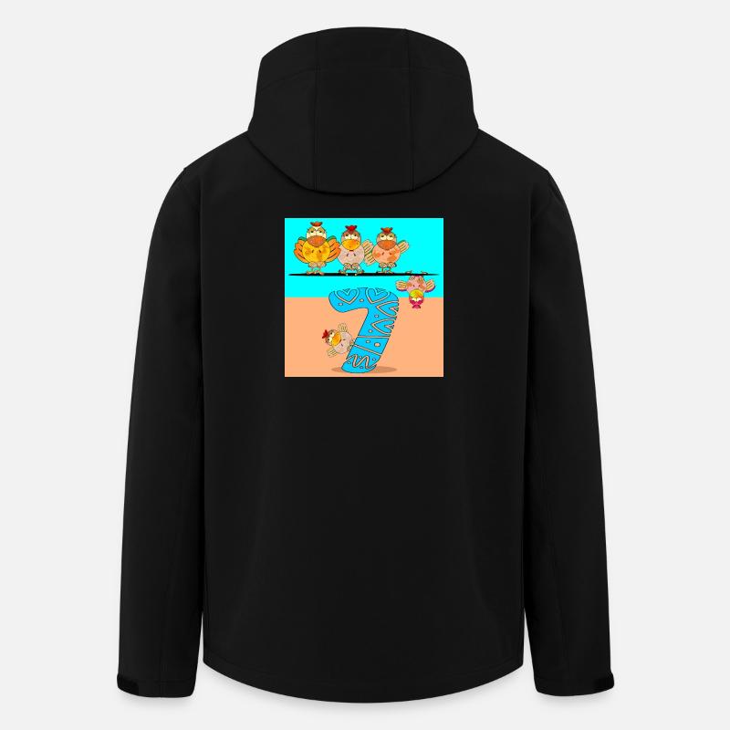 7ème Anniversaire Écolier - Polager Volaille - Veste softshell homme en polyester recyclé Stanley/Stella - noir