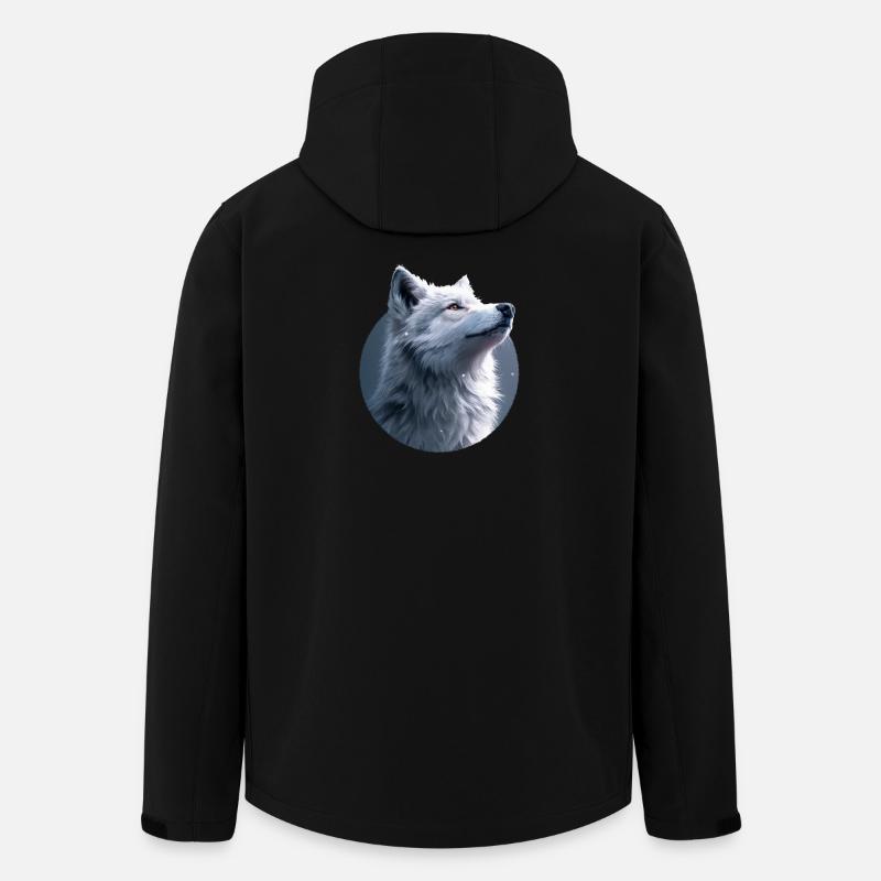 Weißer Wolf Illustration - Recycelte Männer Softshell-Jacke von Stanley/Stella - Schwarz