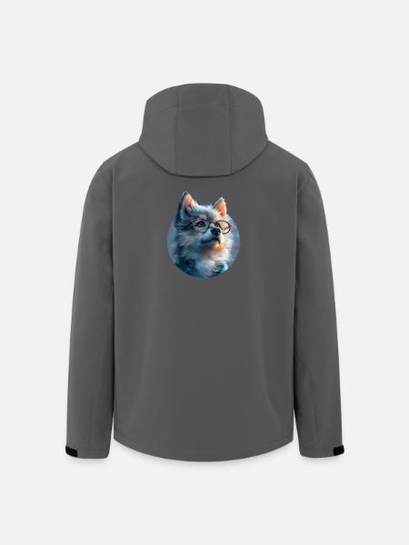 Illustration of Wolf with Glasses - Men’s Recycled Softshell Jacket by Stanley/Stella - black