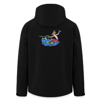 Wakesurfing Water Sports Kitesurfer Surfing Wakeboard - Men’s Recycled Softshell Jacket by Stanley/Stella - black - Back - AI Model Male 185 light (185cm)