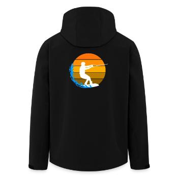 Wakeboard Welle Wasserski Wellenreiten Surfen - Recycelte Männer Softshell-Jacke von Stanley/Stella - Schwarz - Hinten - AI Model Male 185 light (185cm)