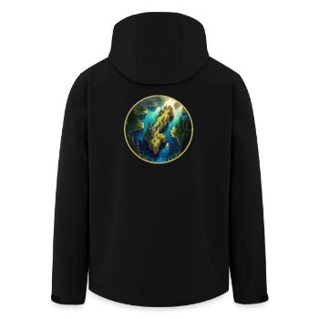 Carte de la Suède fantastique - Veste softshell homme en polyester recyclé Stanley/Stella - noir - Dos - AI Model Male 185 light (185cm)