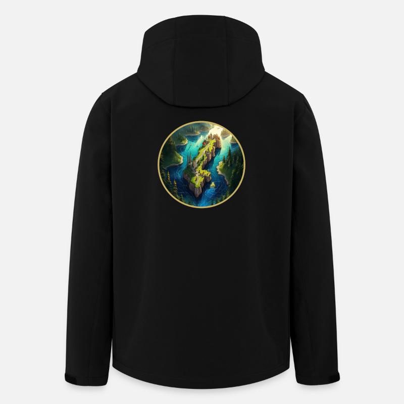 Fantasy Sweden map - Men’s Recycled Softshell Jacket by Stanley/Stella - black