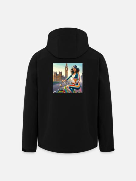 Rainbow Ride London Vibe - Veste softshell homme en polyester recyclé Stanley/Stella - noir