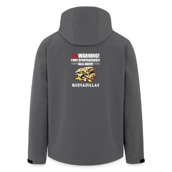 Warning I May Spontaneously Talk About Quesadillas - Men’s Recycled Softshell Jacket by Stanley/Stella - anthracite - Back - AI Model Male 185 light (185cm)