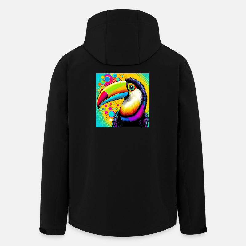 Tukan Pop Art - Recycelte Männer Softshell-Jacke von Stanley/Stella - Schwarz