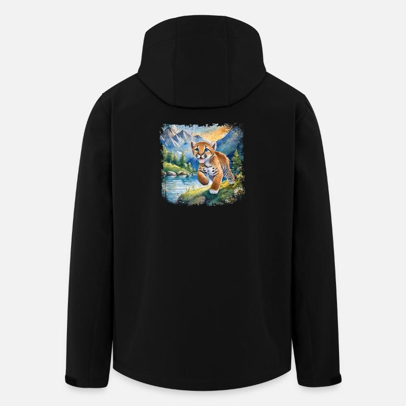 Niedlicher junger Tiger | Kinderbuchstil - Recycelte Männer Softshell-Jacke von Stanley/Stella - Schwarz