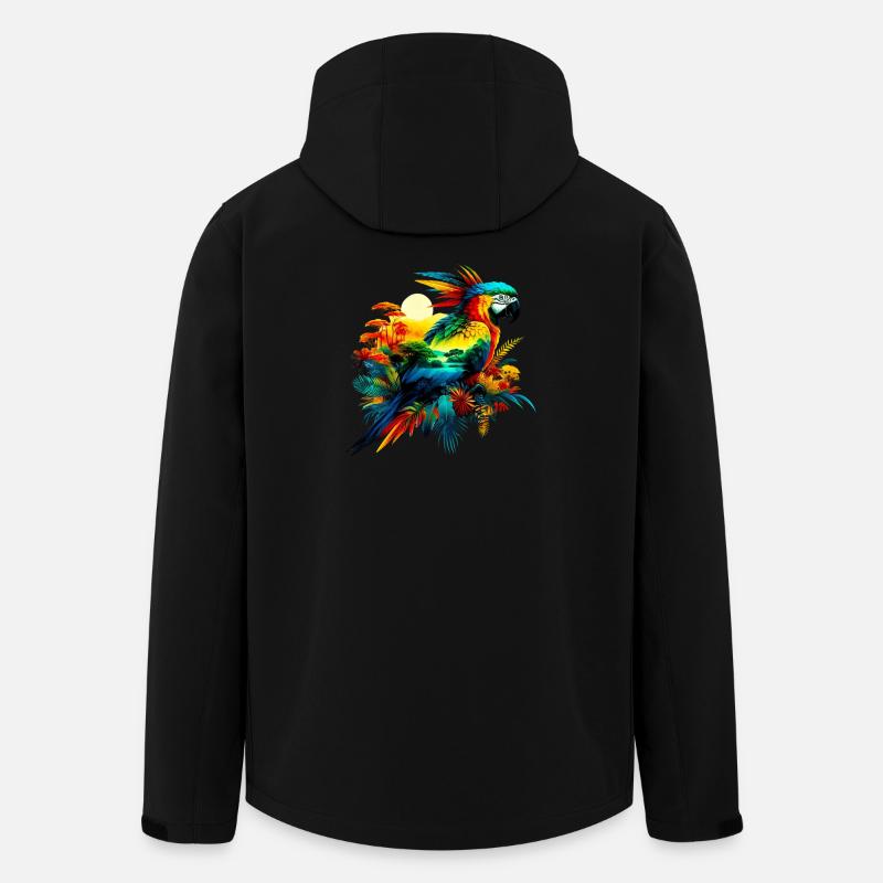 Papagei - Recycelte Männer Softshell-Jacke von Stanley/Stella - Schwarz